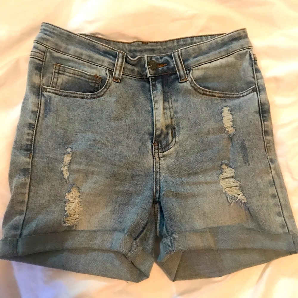 Grace & Lace Cuffed Stretch Denim Shorts